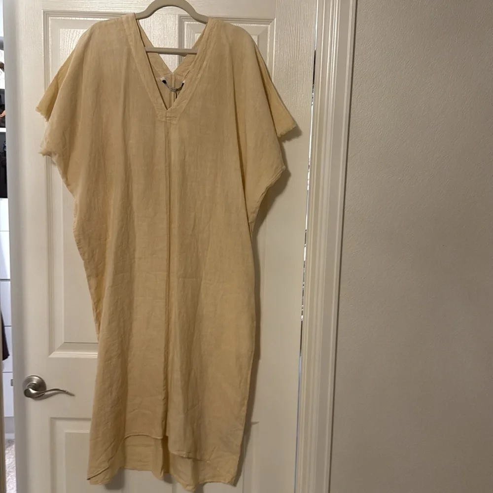 Zara Cream Linen Blend Tunic - Picture 2 of 3